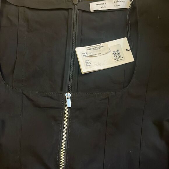 Proenza Schouler White Label Puff Sleeve Half Zip Cotton & Linen NWT 6 $450 - Picture 4 of 7